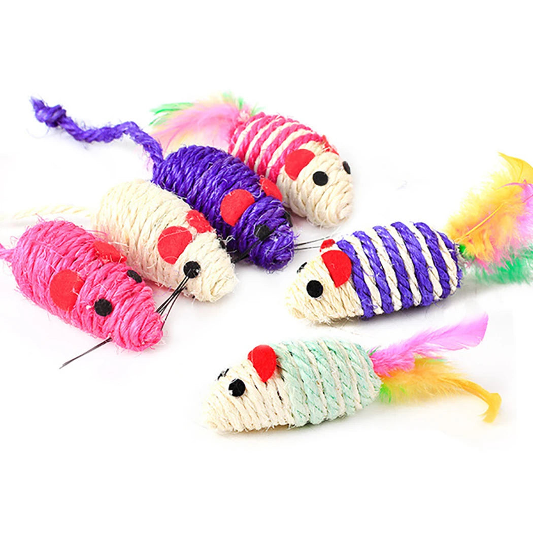 Cat Toy Stick Feather Wand With Bell Mouse Cage