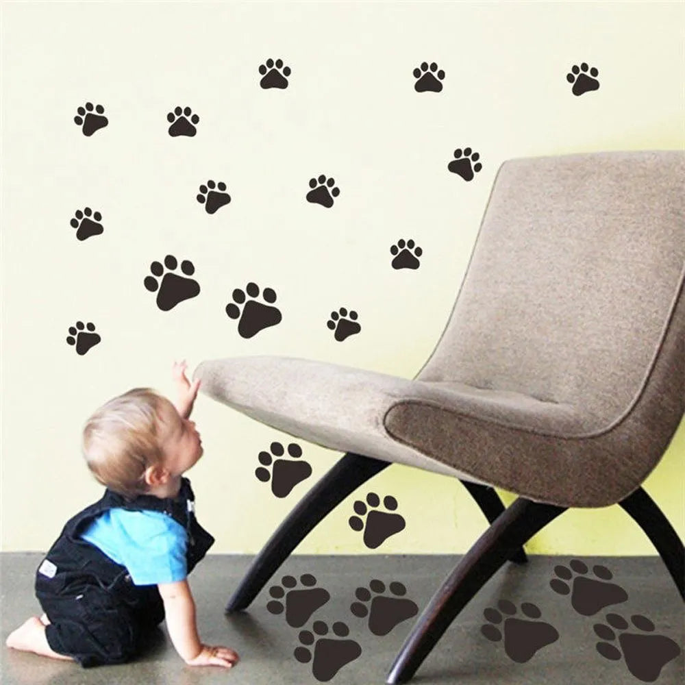 22Pcs/set Cat Dog Paw Wall Vinyl Decal Stickers Ideal for Home