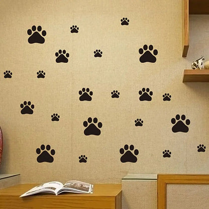 22Pcs/set Cat Dog Paw Wall Vinyl Decal Stickers Ideal for Home