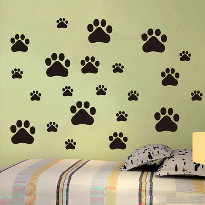 22Pcs/set Cat Dog Paw Wall Vinyl Decal Stickers Ideal for Home