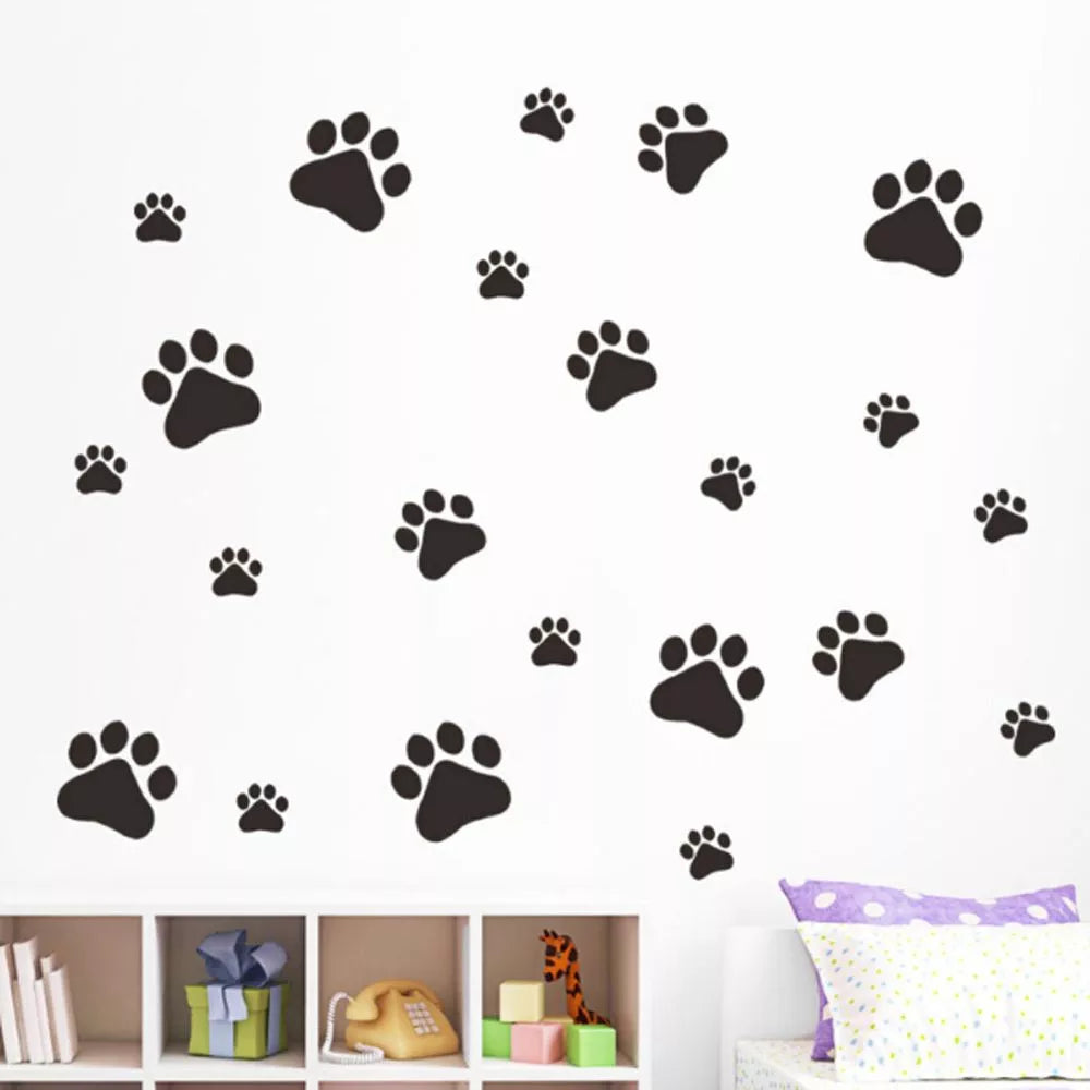 22Pcs/set Cat Dog Paw Wall Vinyl Decal Stickers Ideal for Home