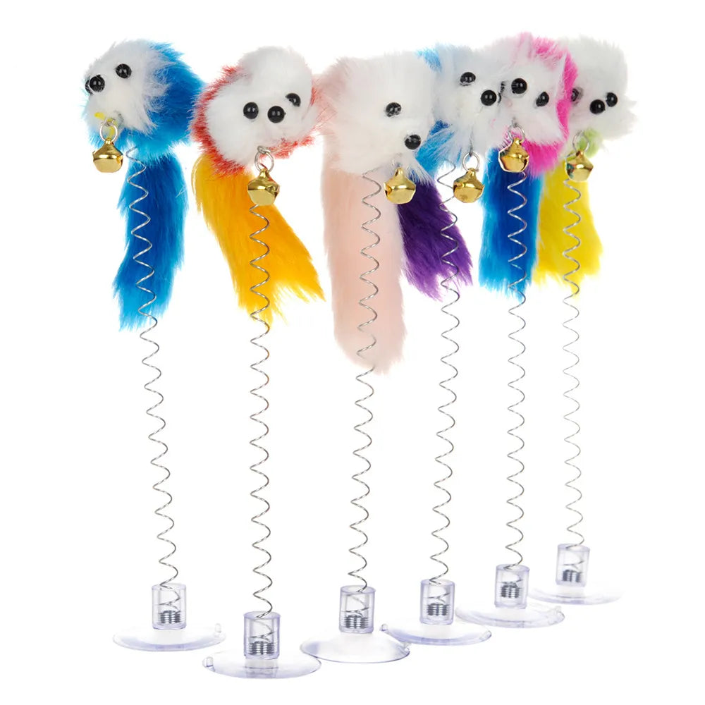 Cat Toy Stick Feather Rod Mouse