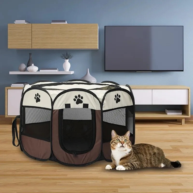 Portable Foldable Pet Tent Kennel Octagonal