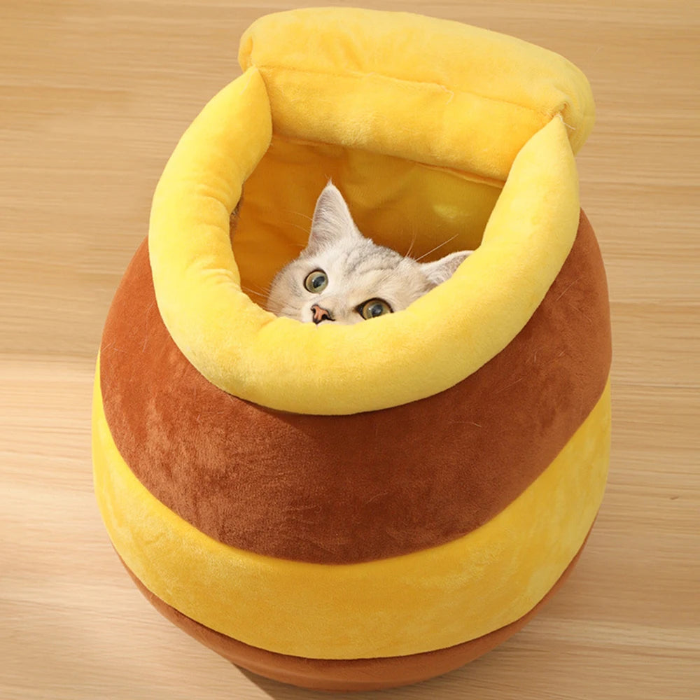 Cat Bed House Honey Jar