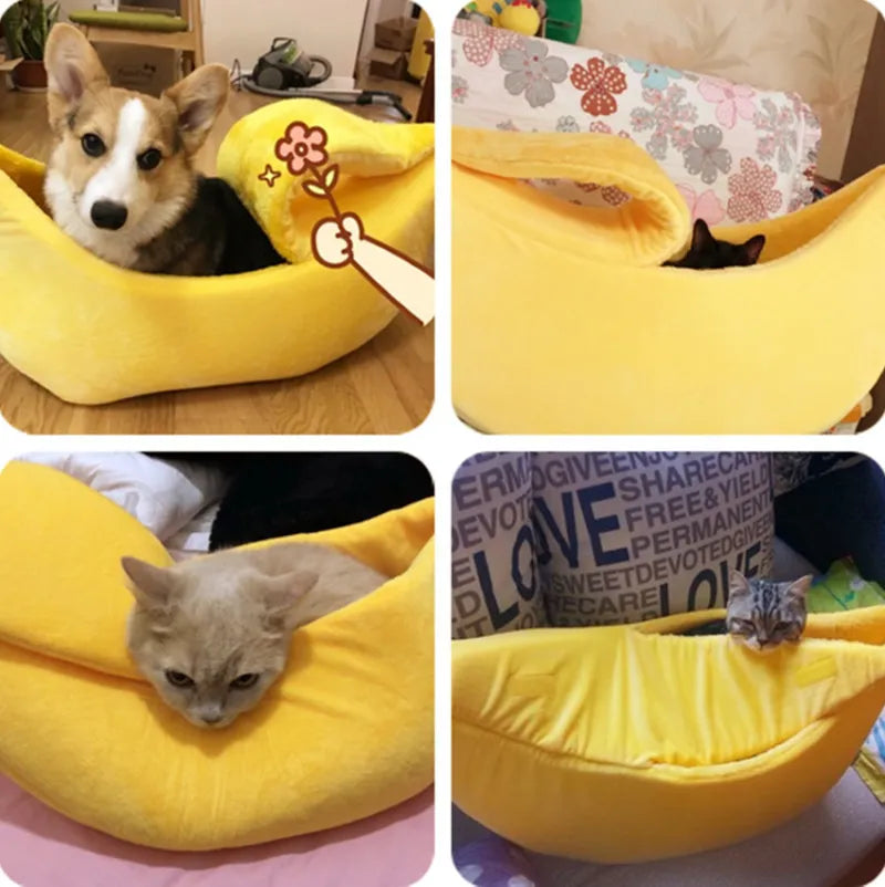 Banana Cat-Dog Bed House Funny Cute Cozy Cat