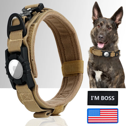 Air Tag Dog  Tactical Collar with Handle