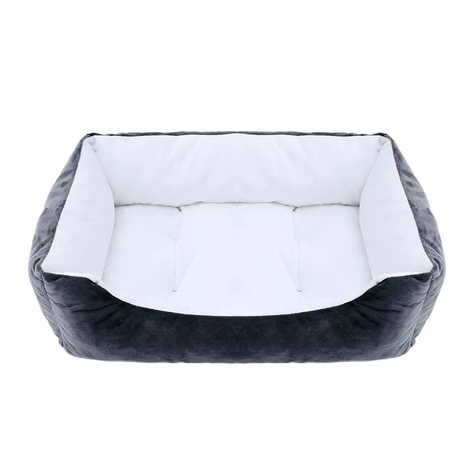 Bed for Dog Cat Pet Square Plush Kennel Medium Small