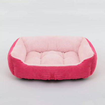 Bed for Dog Cat Pet Square Plush Kennel Medium Small