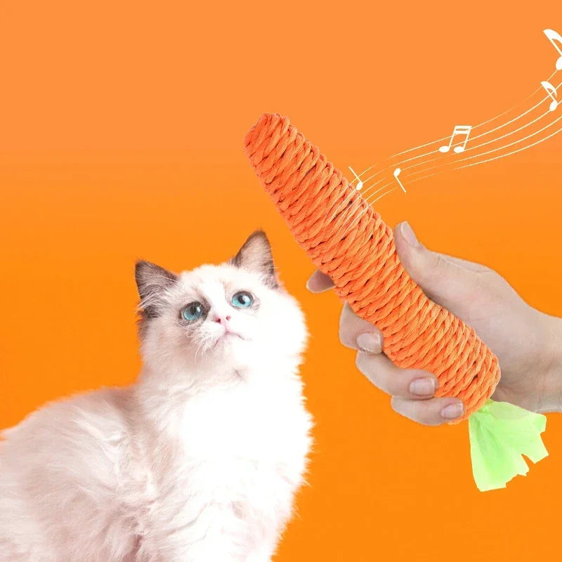 Carrot Pet Cat Toy Paper Rope Chew