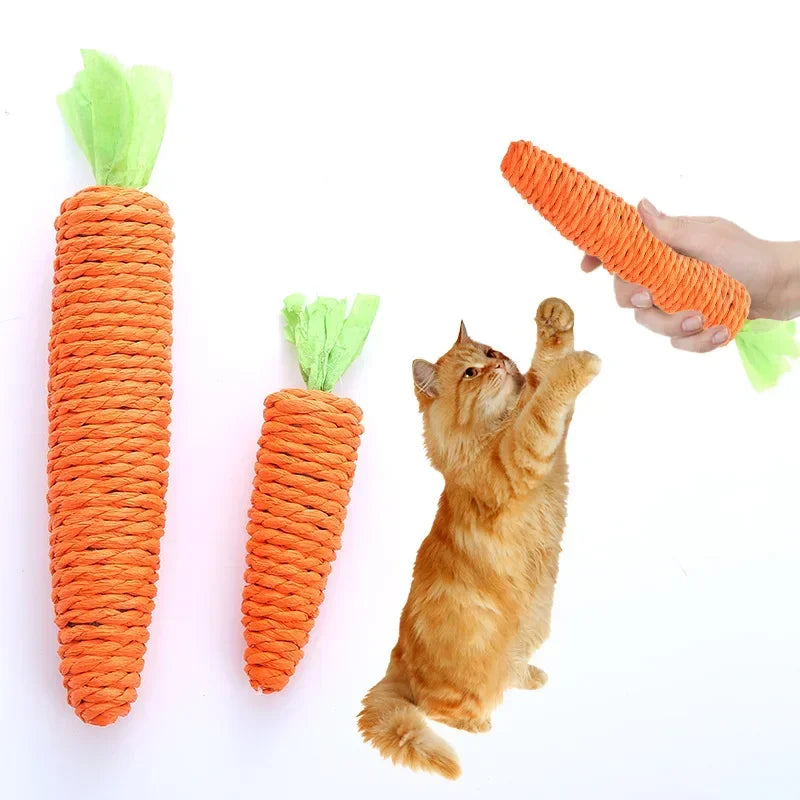 Carrot Pet Cat Toy Paper Rope Chew