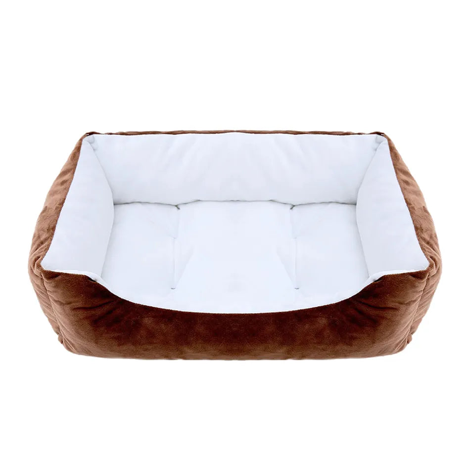 Bed for Dog Cat Pet Square Plush Kennel Medium Small