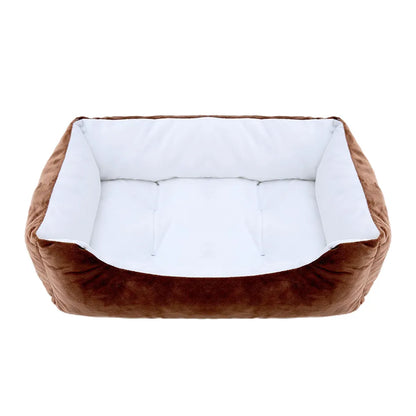 Bed for Dog Cat Pet Square Plush Kennel Medium Small