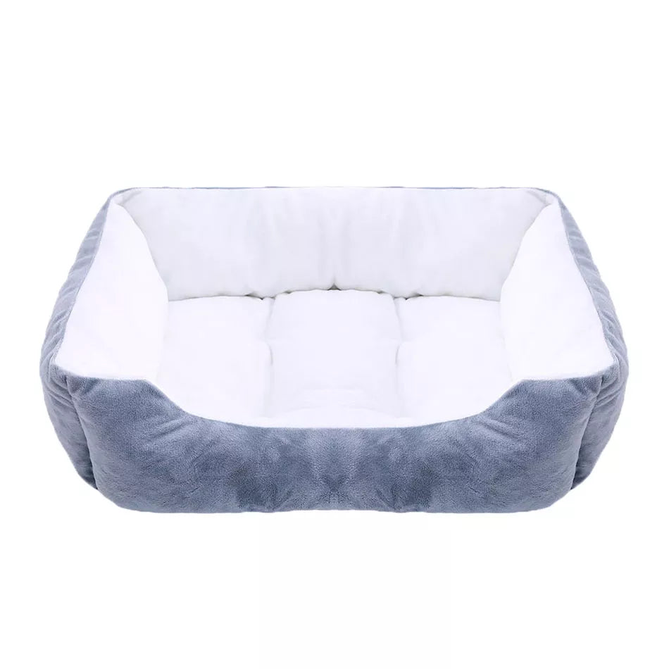 Bed for Dog Cat Pet Square Plush Kennel Medium Small