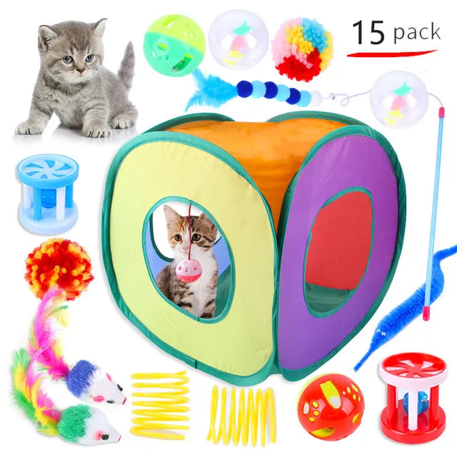 Cat Toys Mouse Shape Balls Foldable Cat Kitten Play