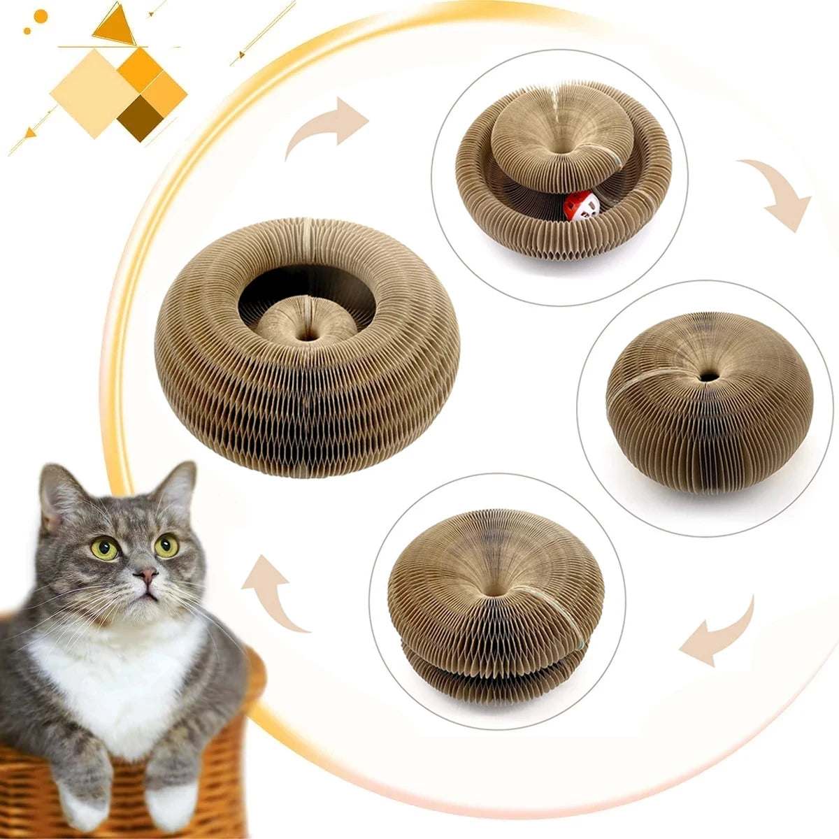 Magic Organ Cat Toy Cats Scratcher Scratch Board Round