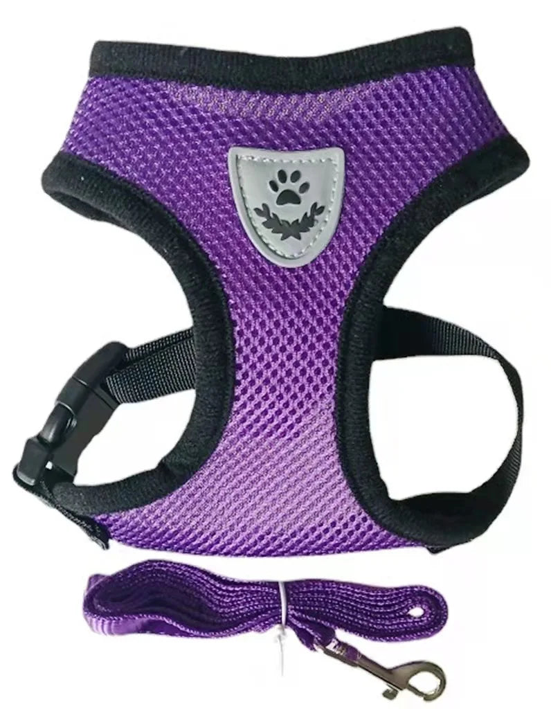 Cat Dog Harness with Lead Leash Adjustable Vest Polyester