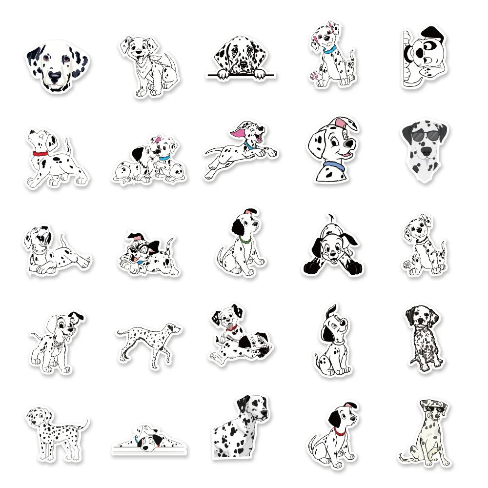 10/30/50PCS Cute Disney 101 Dalmatians Cartoon Stickers