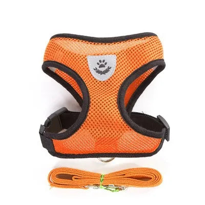 Cat Dog Harness with Lead Leash Adjustable Vest Polyester