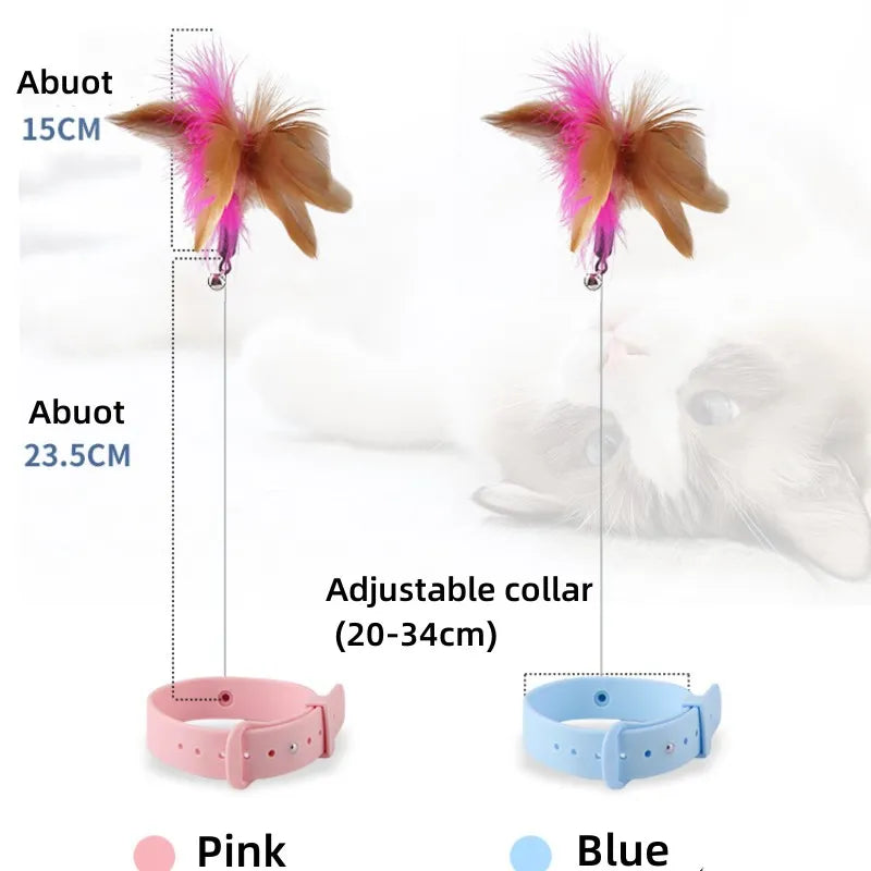 Interactive Cat Toys Funny Feather Teaser Stick with Bell