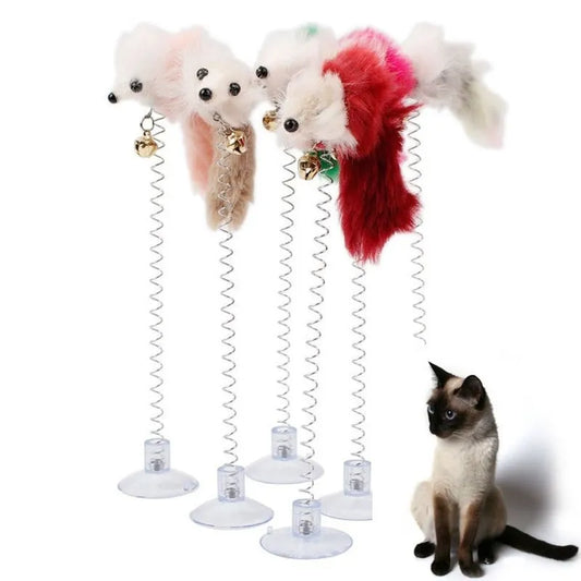 Cat Toy Stick Feather Rod Mouse