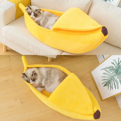 Banana Cat-Dog Bed House Funny Cute Cozy Cat