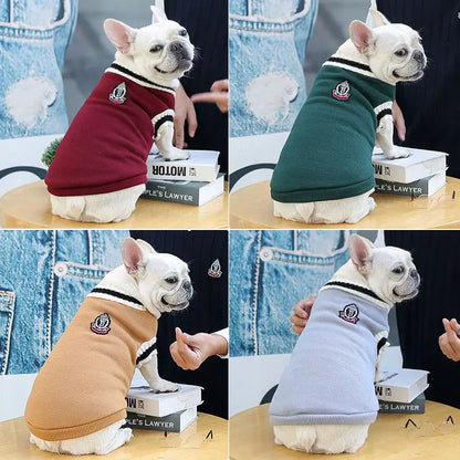 Pet Sweater College Style V-neck