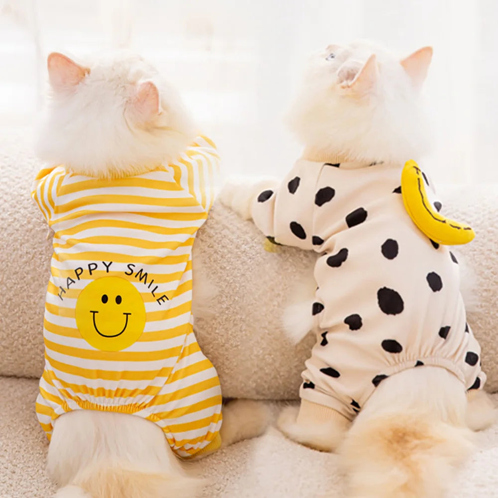 100% Cotton Kawaii Pet Striped Jumpsuit