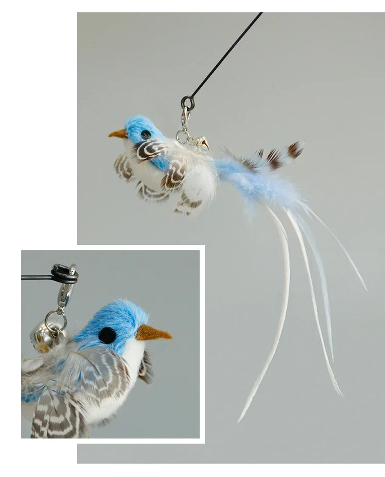 Handfree Bird Feather Cat Wand with Bell Powerful