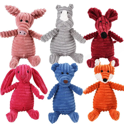 Plush Dog Toys Corduroy for Small Medium Dogs Animal Dog