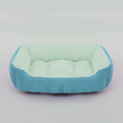 Bed for Dog Cat Pet Square Plush Kennel Medium Small