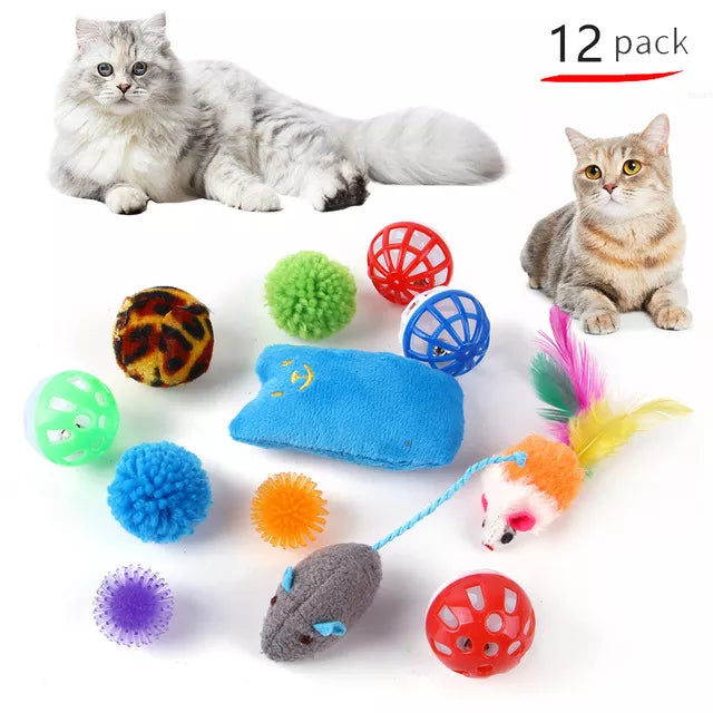 Cat Toys Mouse Shape Balls Foldable Cat Kitten Play