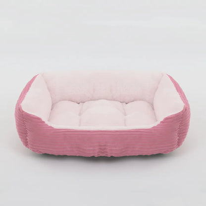 Bed for Dog Cat Pet Square Plush Kennel Medium Small