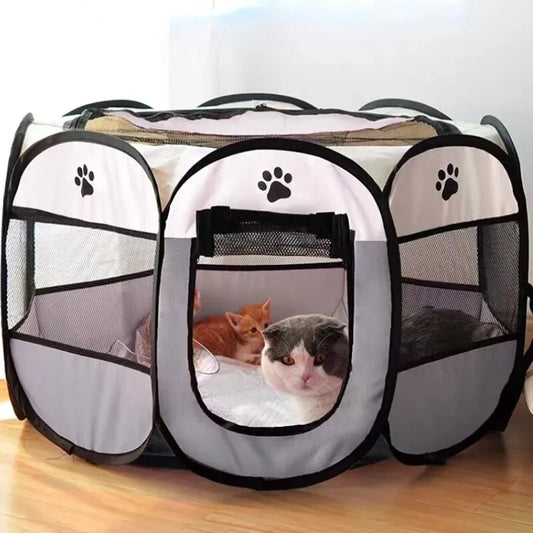 Portable Foldable Pet Tent Kennel Octagonal