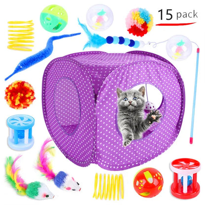 Cat Toys Mouse Shape Balls Foldable Cat Kitten Play