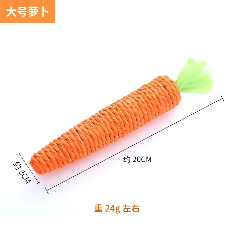 Carrot Pet Cat Toy Paper Rope Chew